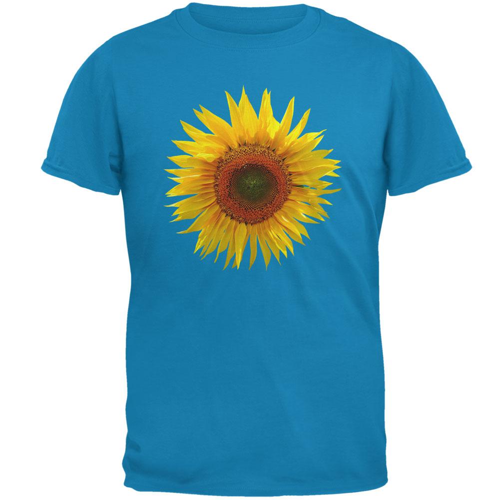 Giant Sunflower Men's T Shirt Men's T-Shirts Old Glory SM Sapphire