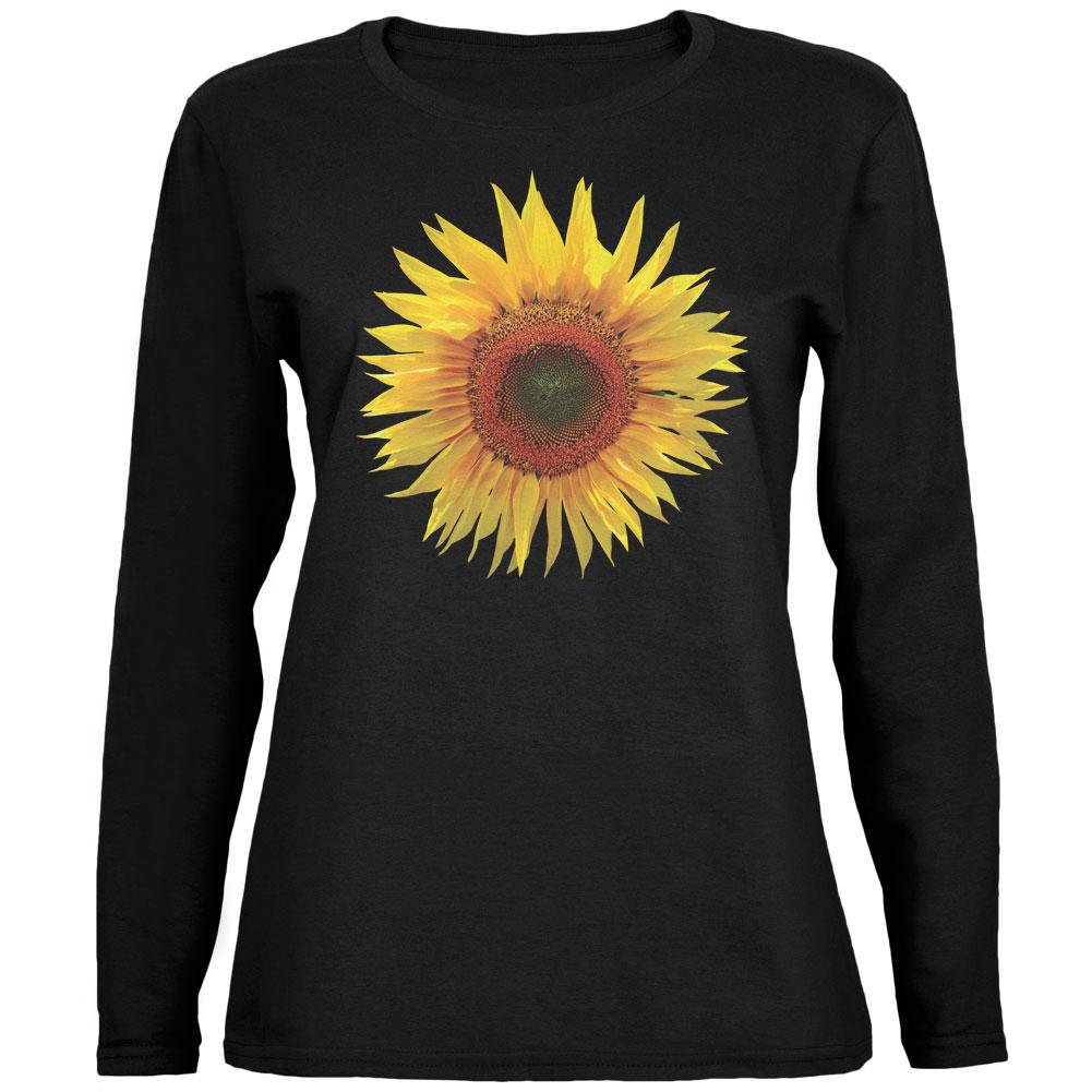 Giant Sunflower Ladies' Relaxed Jersey Long-Sleeve Tee Women's Long Sleeves Old Glory 2XL Black