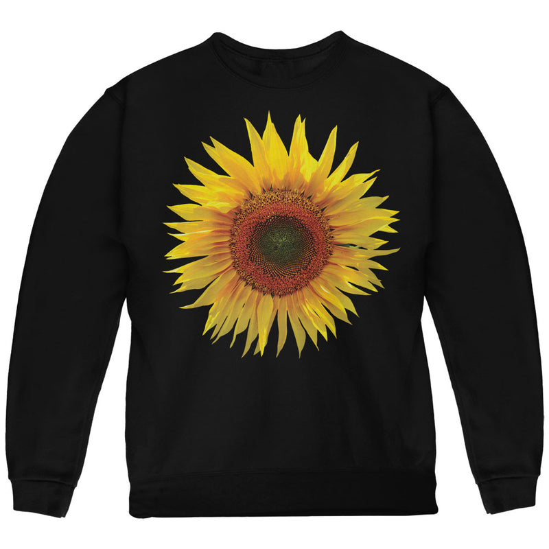 Giant Sunflower Youth Sweatshirt Youth Sweatshirts Old Glory YMD Black