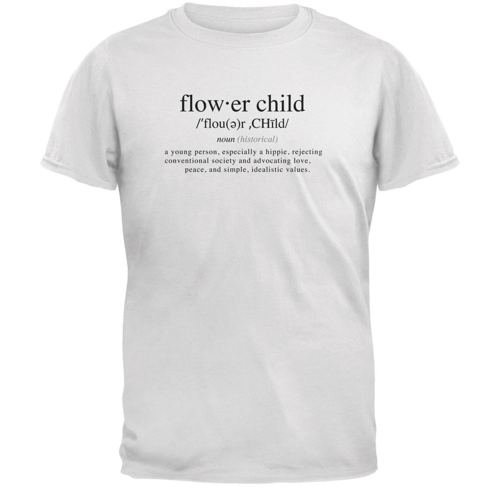 Flower Child Definition Mens T Shirt Men's T-Shirts Old Glory 2XL White