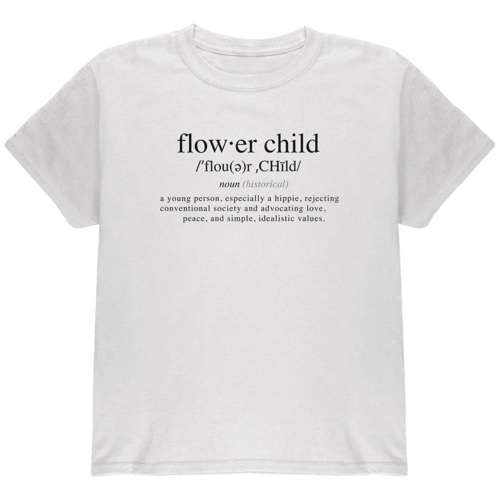 Flower Child Definition Youth T Shirt Youth T-Shirts Old Glory LG White