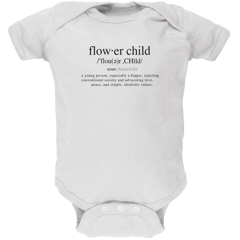 Flower Child Definition Soft Baby One Piece Baby One Piece Old Glory 0-3M White