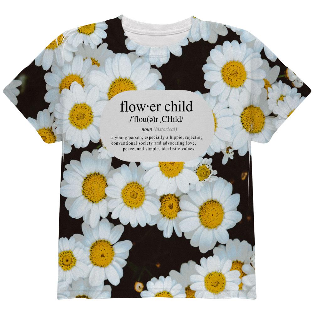 Flower Child Definition Daisies All Over Youth T Shirt Youth T-Shirts Old Glory LG Multi