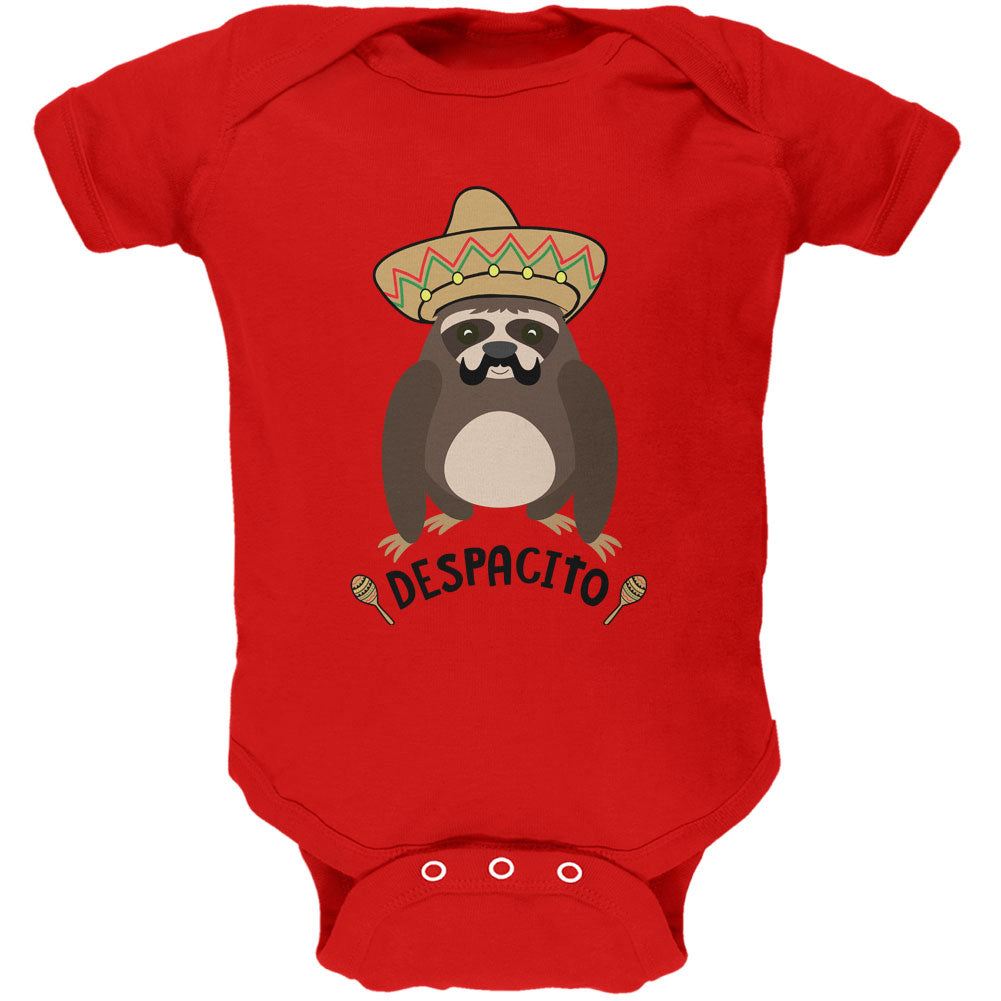 Despacito Means Slowly Funny Sloth Pun Soft Baby One Piece Baby One Piece Old Glory 0-3M Red