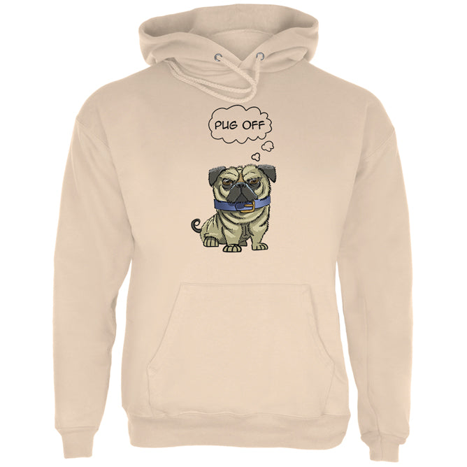 Pug Off Funny Mens Hoodie Men's Hoodies Old Glory 2XL Sand