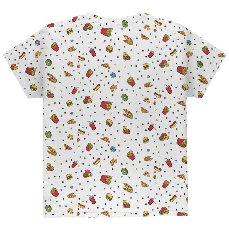 Junk Food Pattern All Over Youth T Shirt Youth T-Shirts Old Glory
