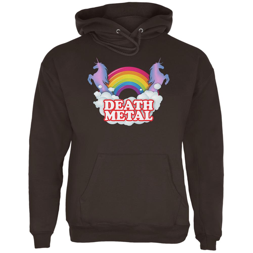 Death Metal Rainbow Unicorns Mens Hoodie Men's Hoodies Old Glory 2XL Brown