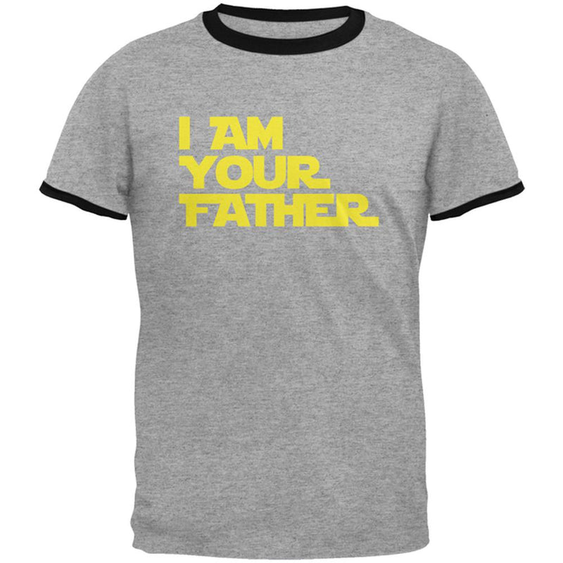 Fathers Day I Am Your Father Mens Ringer T Shirt Men's T-Shirts Old Glory 2XL Heather-Black