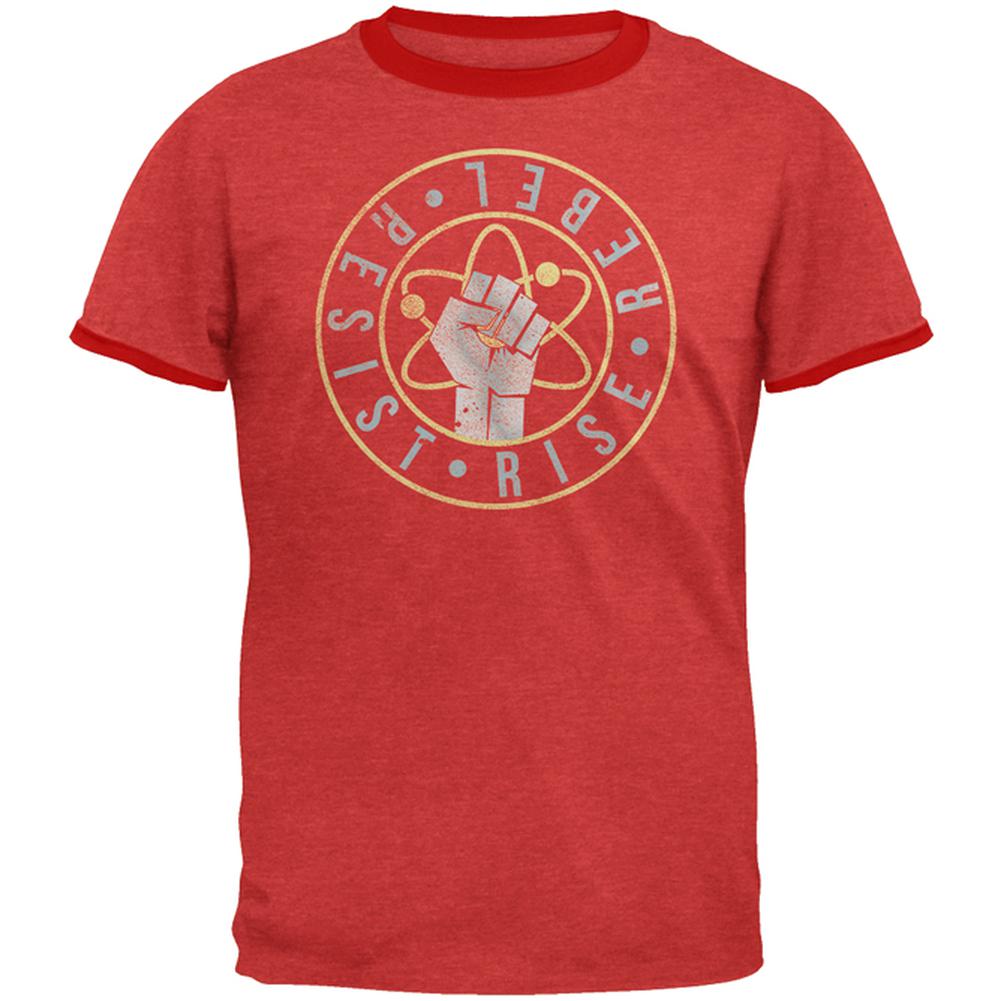 Science Rise Rebel Resist March Mens Ringer T Shirt Men's T-Shirts Old Glory 2XL Heather Red-Red