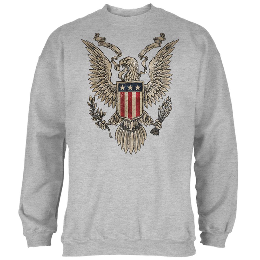 4th July Born Free Vintage American Bald Eagle Mens Sweatshirt Men's Sweatshirts 4th of July 2XL Heather