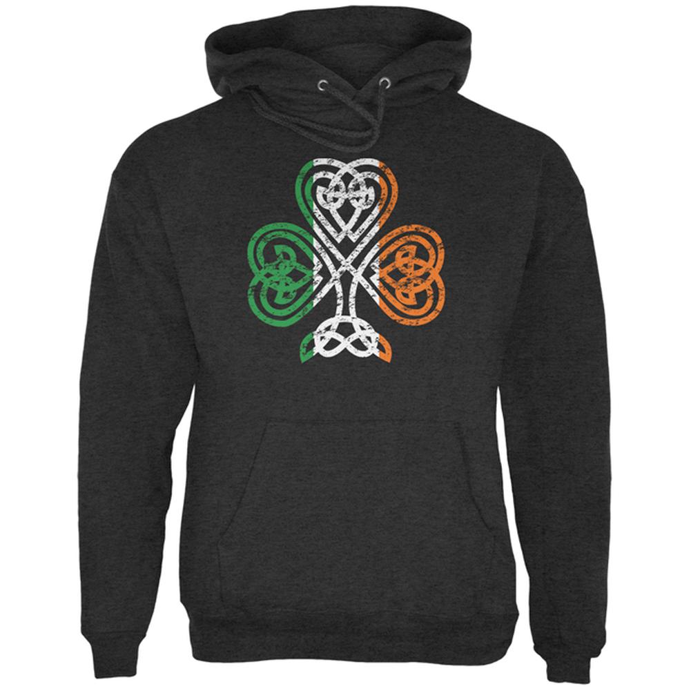St. Patricks Day Shamrock Knot Mens Hoodie Men's Hoodies Old Glory 2XL Charcoal Heather