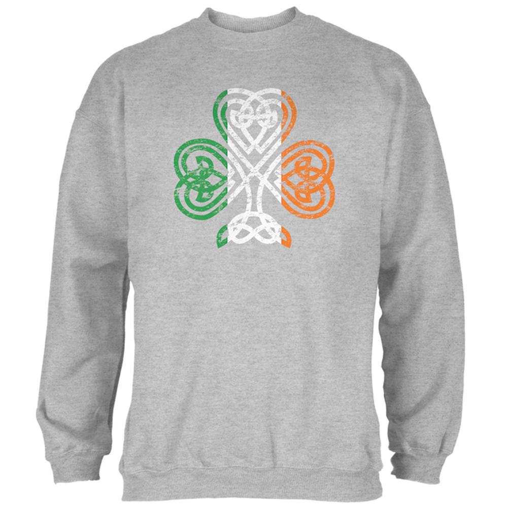 St. Patricks Day Shamrock Knot Mens Sweatshirt Men's Sweatshirts Old Glory 2XL Heather