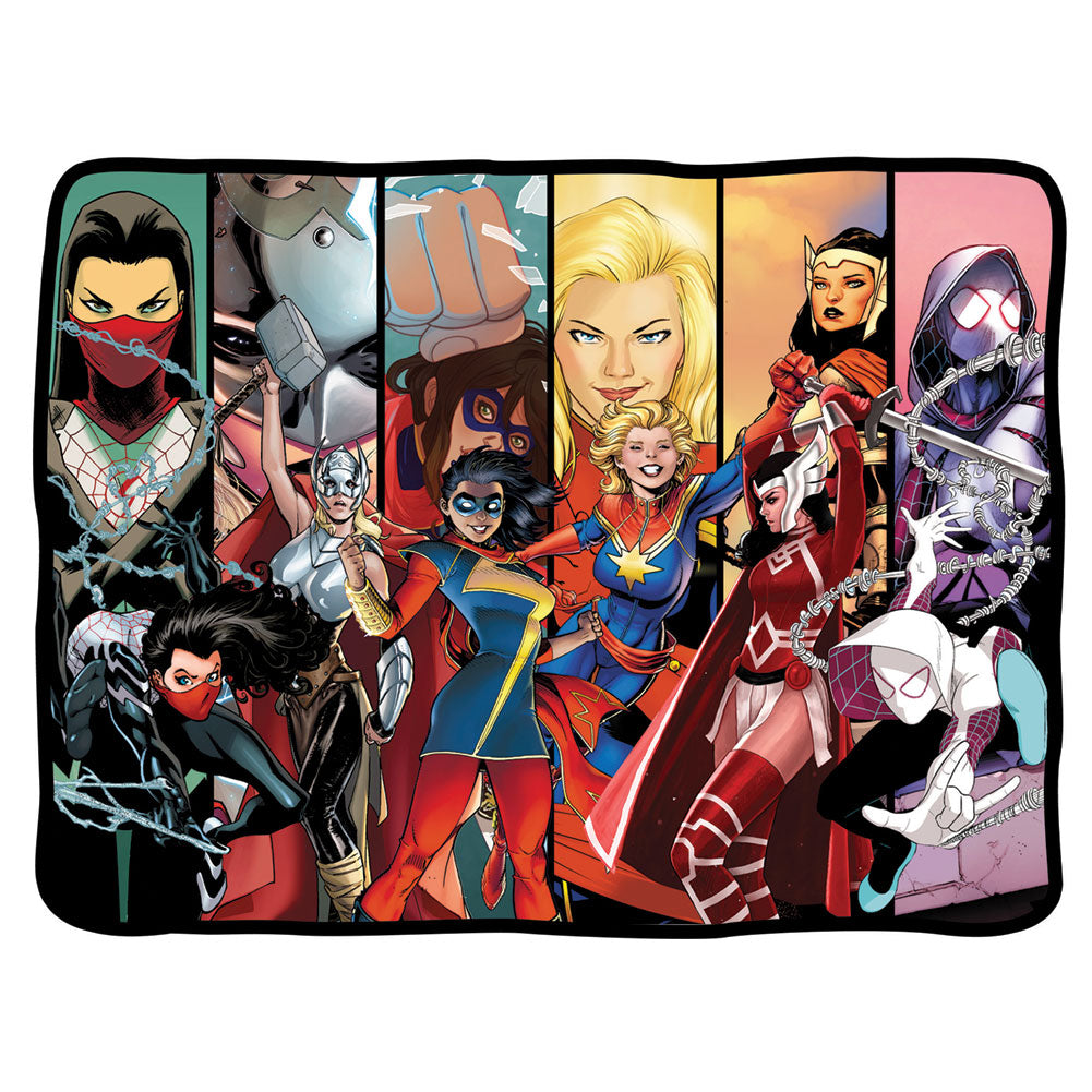 Marvel Heroes - Heroines Group Panel Fleece Blanket Blankets & Throws Marvel