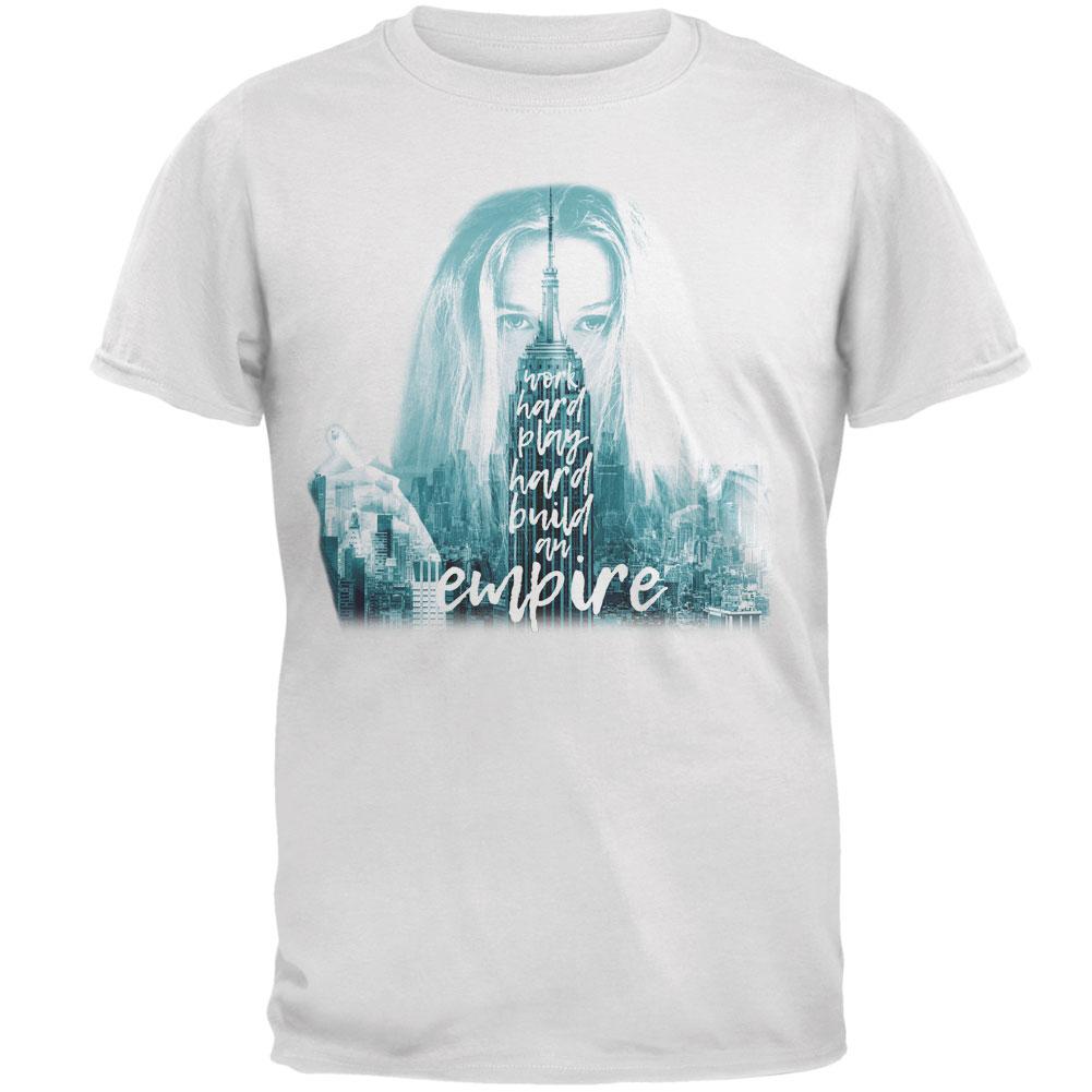 City Skyline Girl Build an Empire Mens T Shirt Men's T-Shirts Old Glory 2XL White
