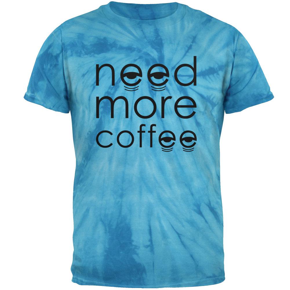 Need More Coffee Mens T Shirt Men's T-Shirts Old Glory 2XL Pinwheel Blue Tie Dye