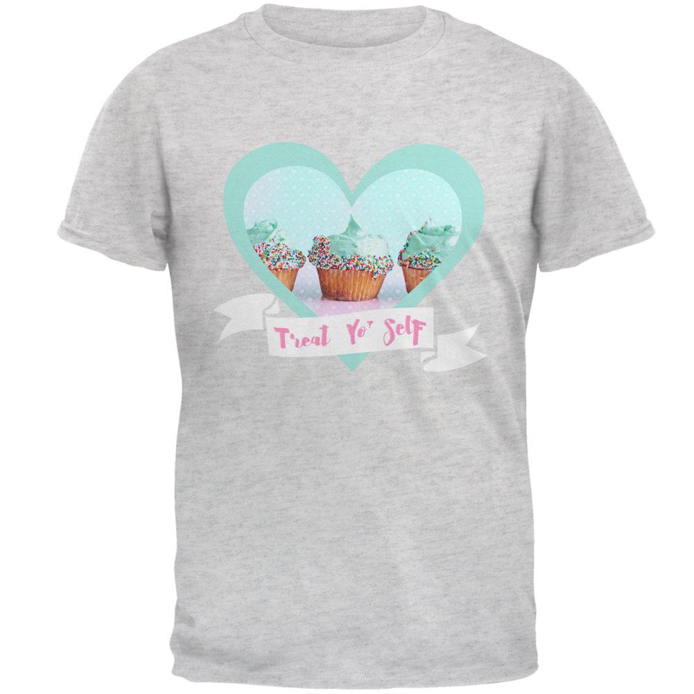 Treat Yo Self Cupcakes Mens T Shirt Men's T-Shirts Old Glory 2XL Light Heather Grey