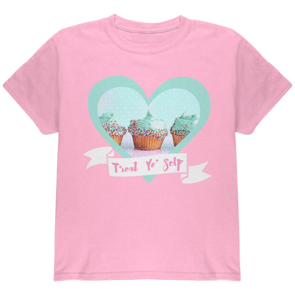 Treat Yo Self Cupcakes Youth T Shirt Youth T-Shirts Old Glory LG Light Pink
