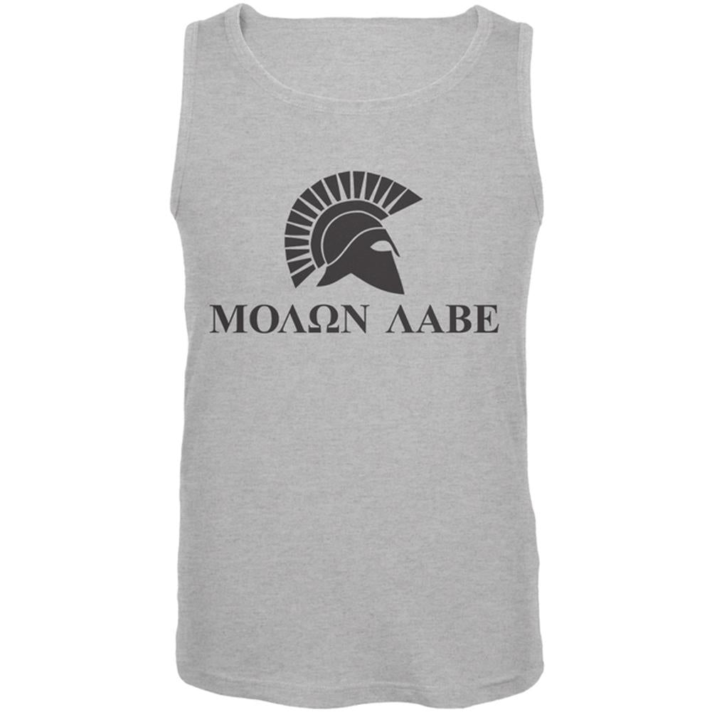 Molon Labe Helmet Mens Tank Top Men's Tank Tops Old Glory LG Heather