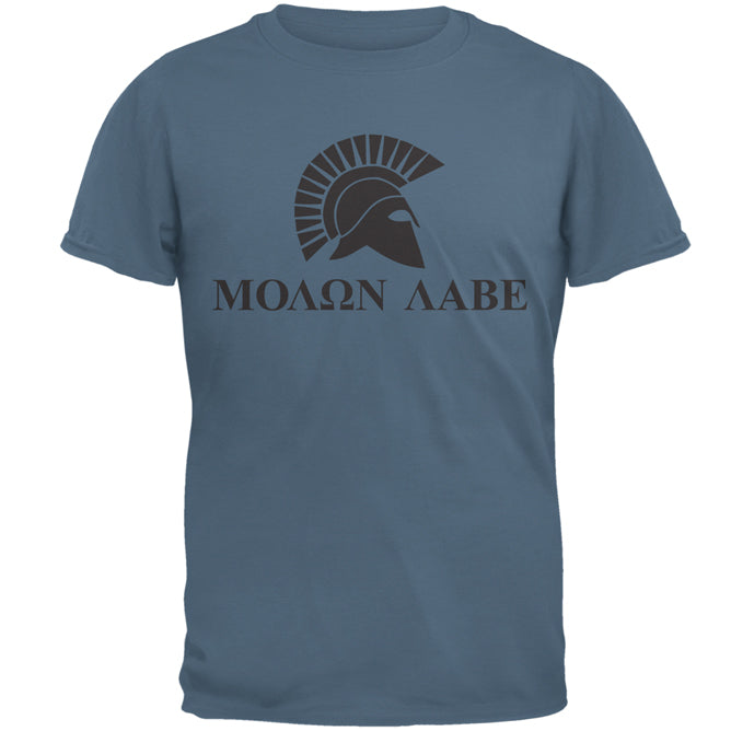 Molon Labe Helmet Mens T Shirt Men's T-Shirts Old Glory 2XL Indigo Blue