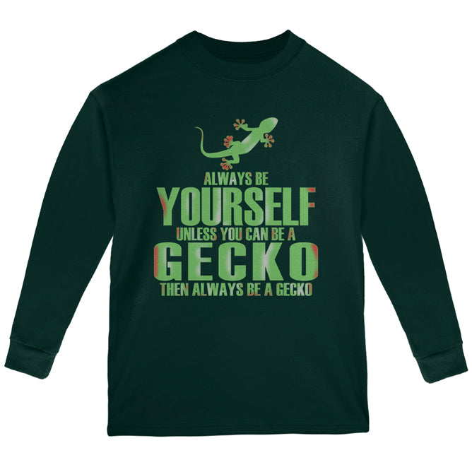 Always Be Yourself Gecko Youth Long Sleeve T Shirt Youth Long Sleeves Old Glory YLG Forest Green