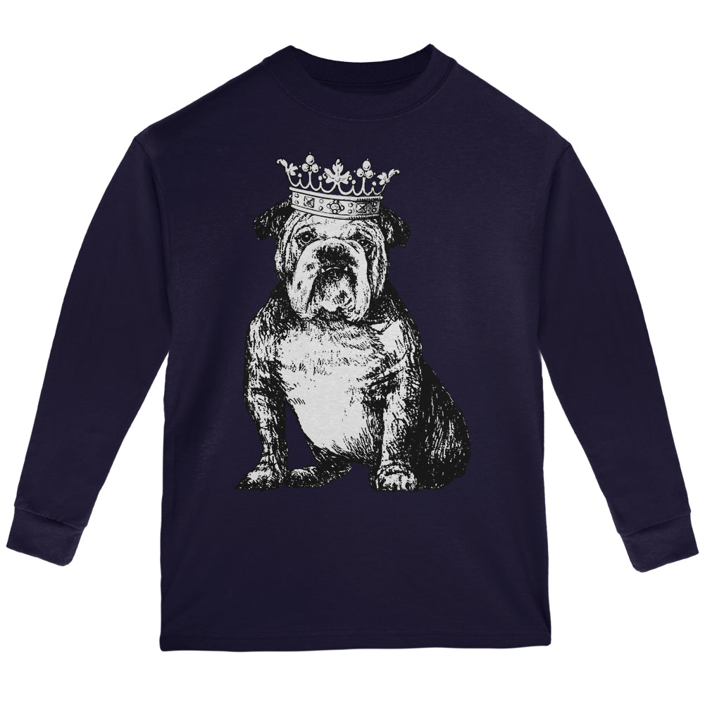 Bulldog Crown Youth Long Sleeve T Shirt Youth Long Sleeves Old Glory YLG Navy