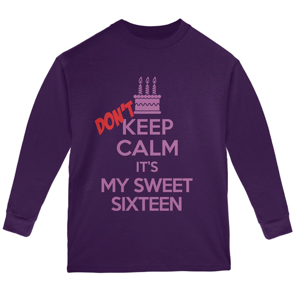 Don't Keep Calm Sweet 16 Youth Long Sleeve T Shirt Youth Long Sleeves Old Glory LG Purple