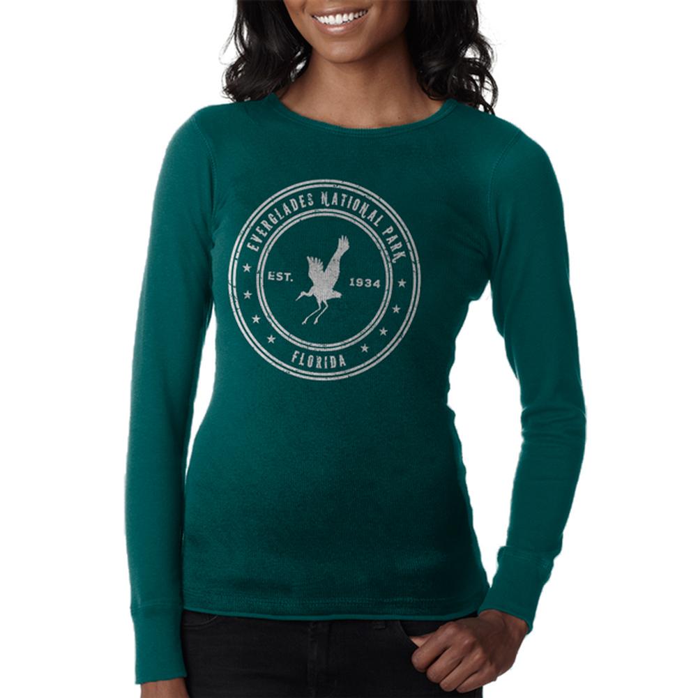 Everglades National Park Juniors Long Sleeve Thermal Juniors Thermals Old Glory LG Teal