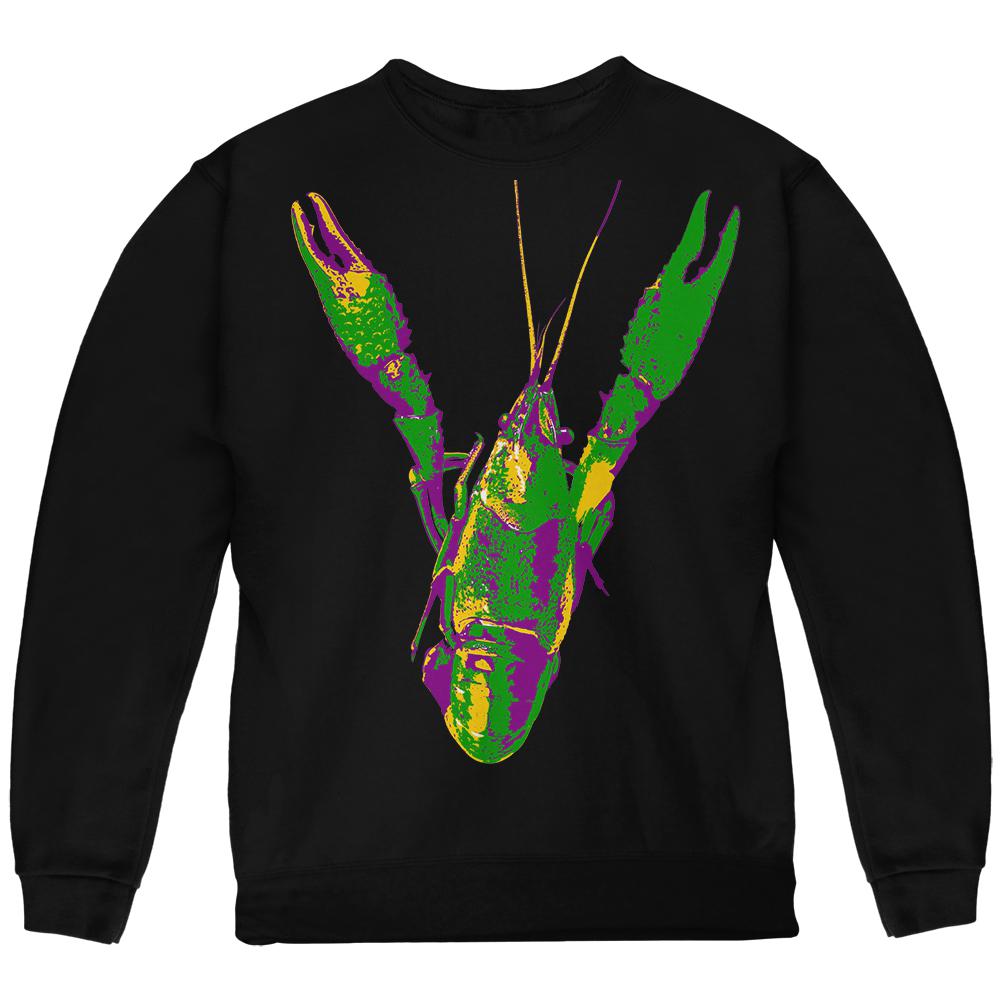 Mardi Gras Crawfish Youth Sweatshirt Youth Sweatshirts Old Glory LG Black