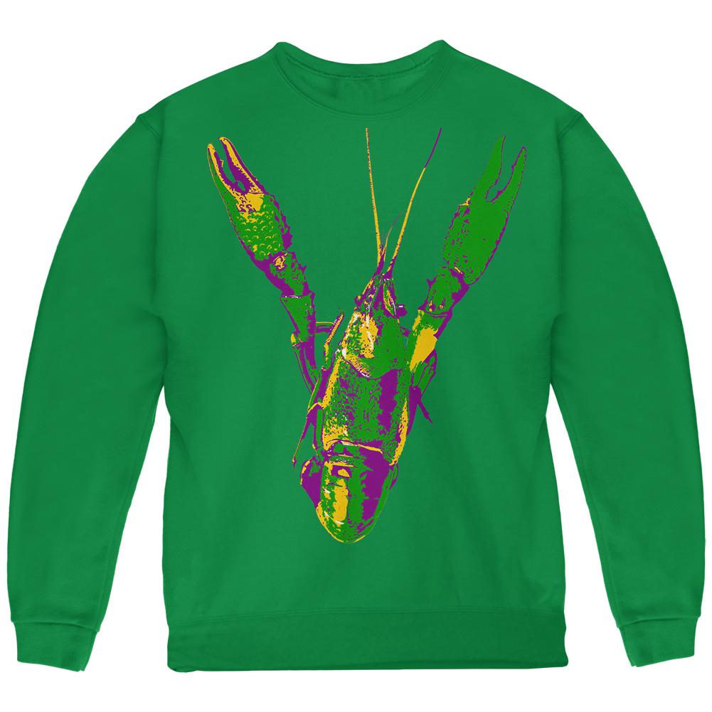 Mardi Gras Crawfish Youth Sweatshirt Youth Sweatshirts Old Glory LG Green