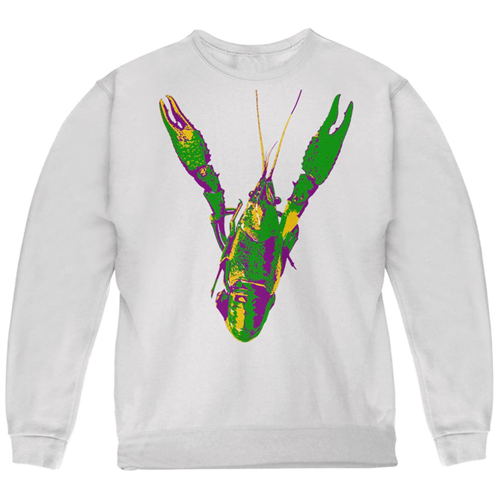 Mardi Gras Crawfish Youth Sweatshirt Youth Sweatshirts Old Glory LG White