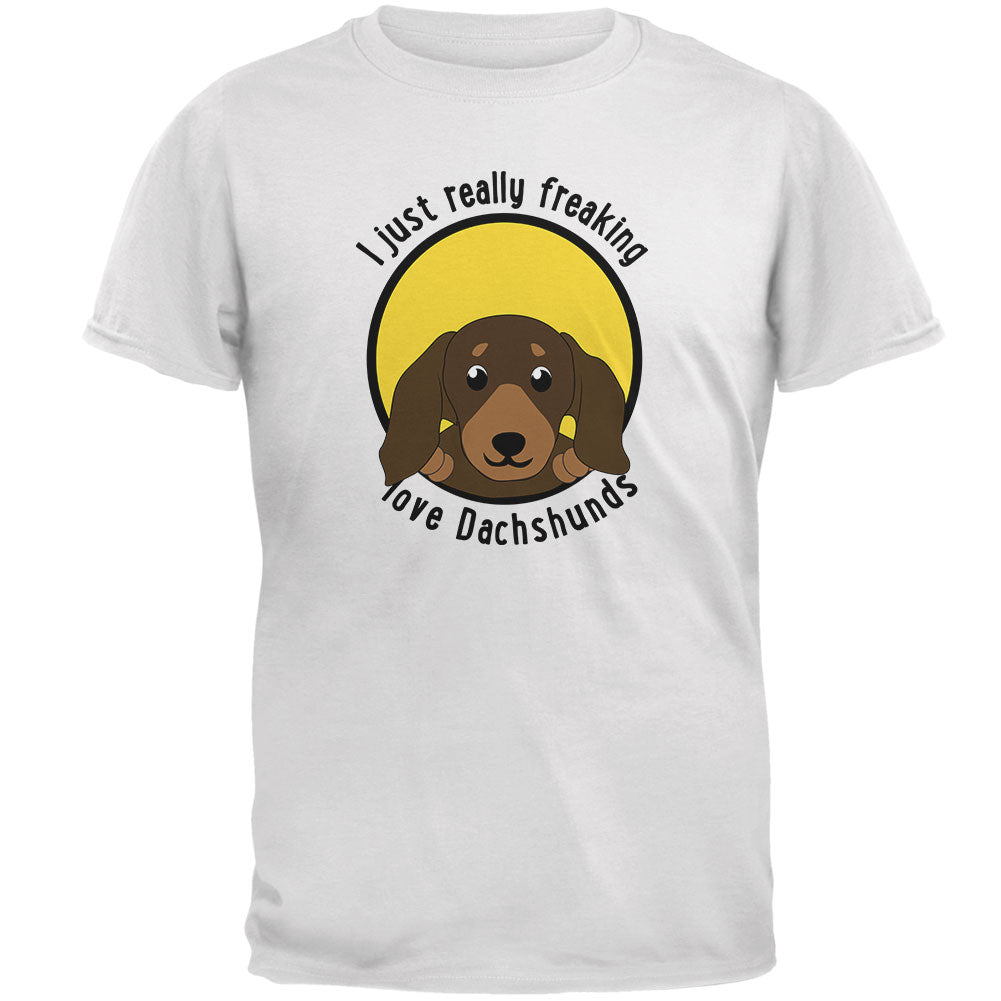 I Just Love Dachshunds Mens Soft T Shirt Men's T-Shirts Old Glory 2XL White