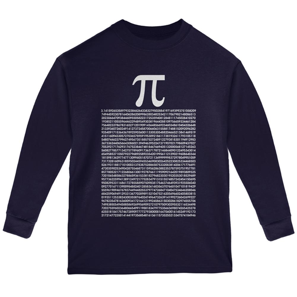 Pi Numbers Youth Long Sleeve T Shirt Youth Long Sleeves Old Glory LG Navy