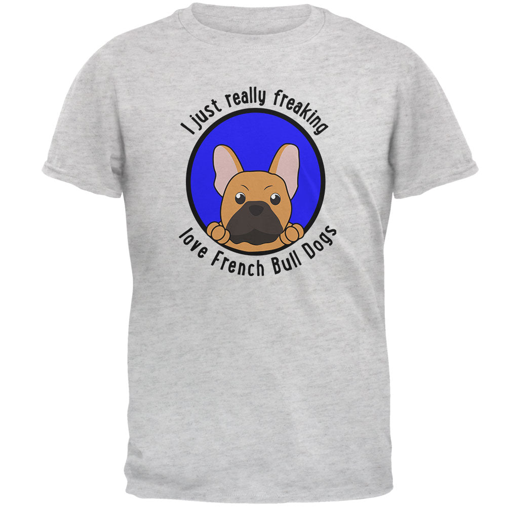I Just Love French Bull Dogs Mens Soft T Shirt Men's T-Shirts Old Glory 2XL White