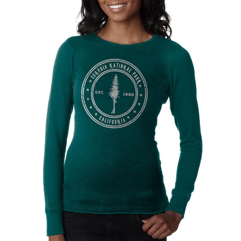 Sequoia National Park Juniors Long Sleeve Thermal Juniors Thermals Old Glory LG Teal