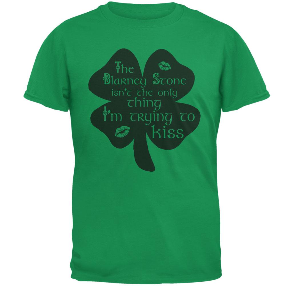 St. Patrick's Day Blarney Stone Not Only Kiss Irish Funny Mens T Shirt Men's T-Shirts Old Glory 2XL Irish Green