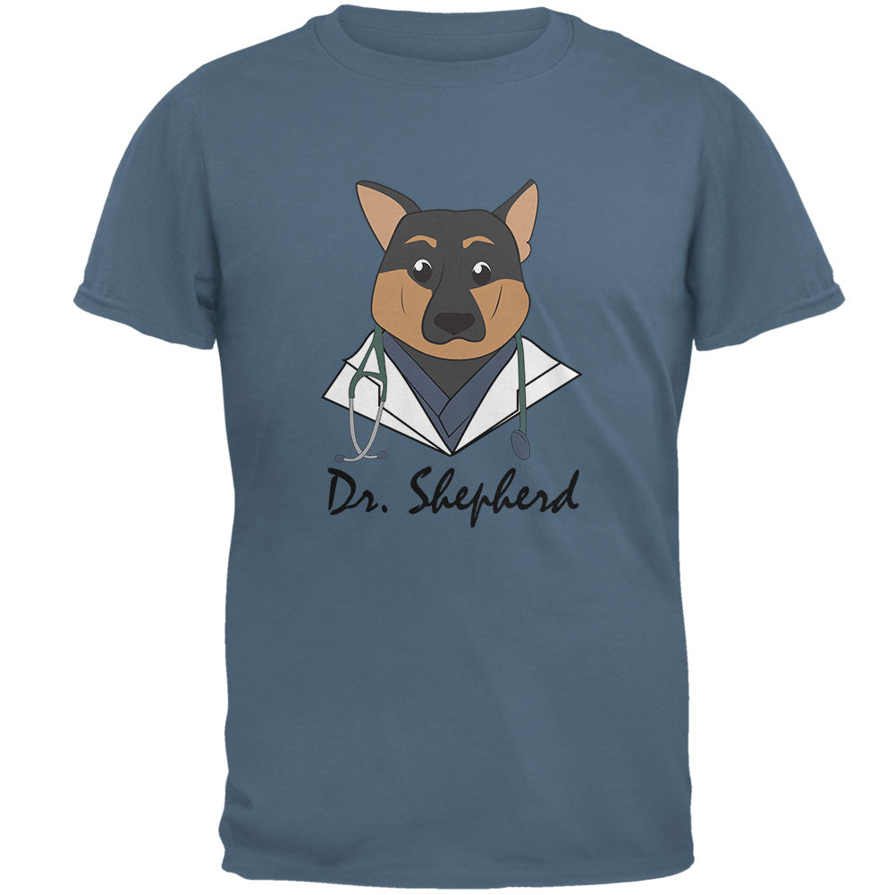 Doctor Shepherd German Dog Funny Cute Mens T Shirt Men's T-Shirts Old Glory 2XL Indigo Blue