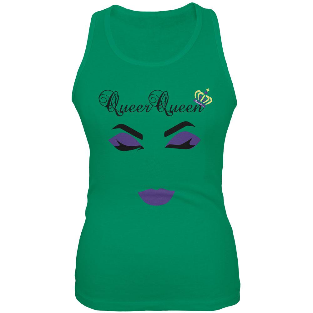Mardi Gras Drag Queen Pride LGBTQ Juniors Soft Tank Top Juniors Tank Tops Old Glory 2XL Kelly Green