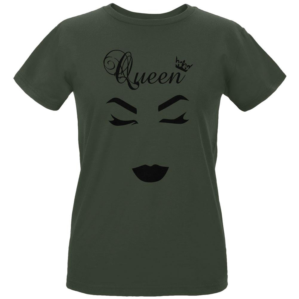 Makeup Queen Minimalist Art Womens Organic T Shirt Women's T-Shirts Old Glory LG City Green