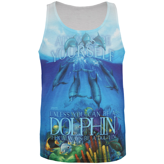 Always Be Yourself Unless Dolphin All Over Mens Tank Top Men's Tank Tops Old Glory 2XL Multicolored