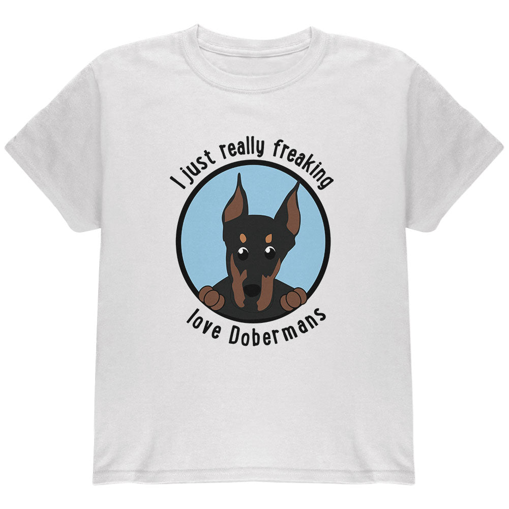 I Just Love Dobermans Youth T Shirt Youth T-Shirts Old Glory YLG White