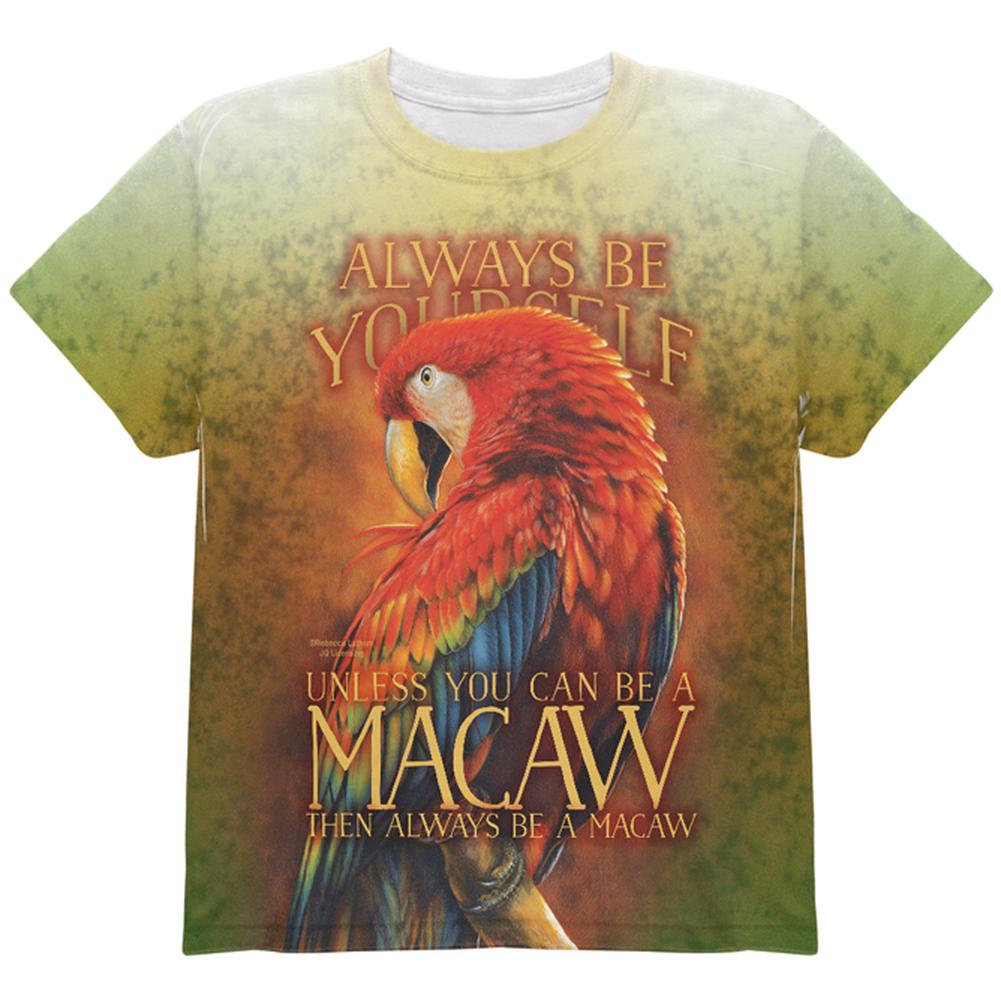 Always Be Yourself Unless Scarlet Macaw All Over Youth T Shirt Youth T-Shirts Old Glory YLG Multi