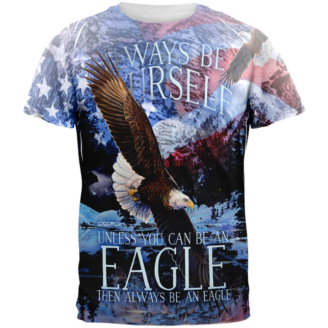 Always Be Yourself Unless American Bald Eagle All Over Mens T Shirt Men's T-Shirts global 2XL Multi