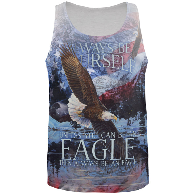 Always Be Yourself Unless American Bald Eagle All Over Mens Tank Top Men's Tank Tops global 2XL Multi