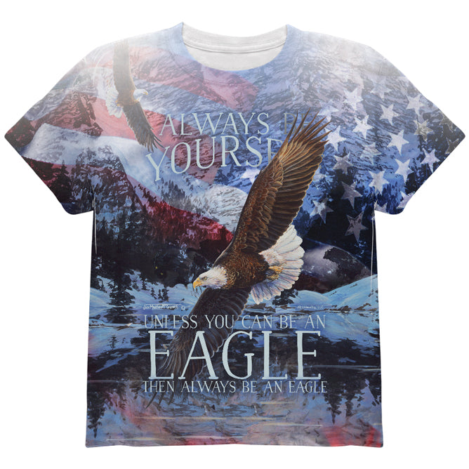 Always Be Yourself Unless American Bald Eagle All Over Youth T Shirt Youth T-Shirts global YLG Multi