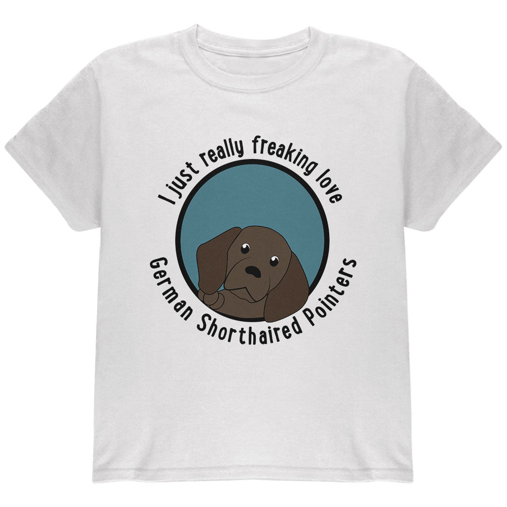 I Just Love German Shorthaired Pointers Dog Youth T Shirt Youth T-Shirts Old Glory YLG White