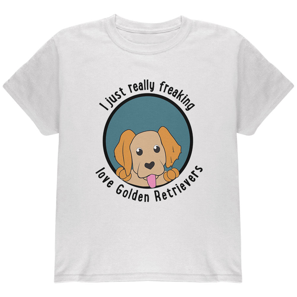 I Just Love Golden Retrievers Dog Youth T Shirt Youth T-Shirts Old Glory YLG White
