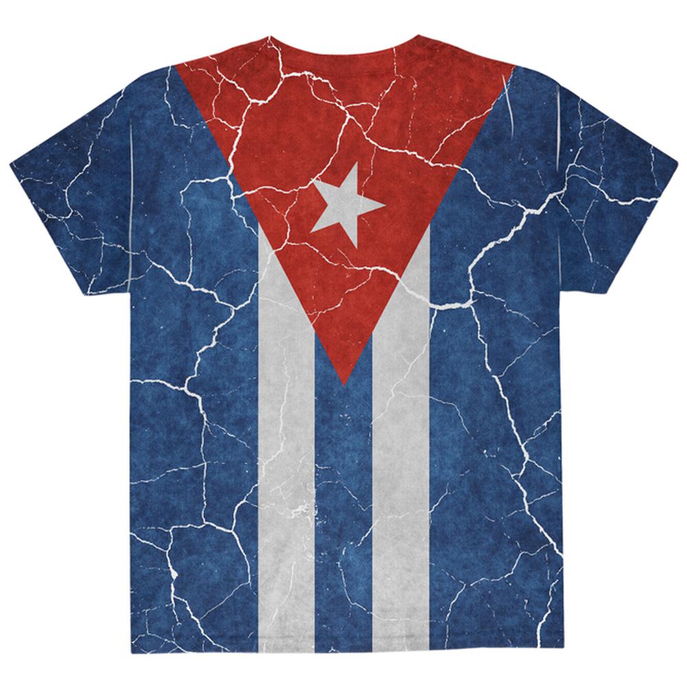 Distressed Cuban Flag All Over Youth T Shirt Youth T-Shirts Old Glory