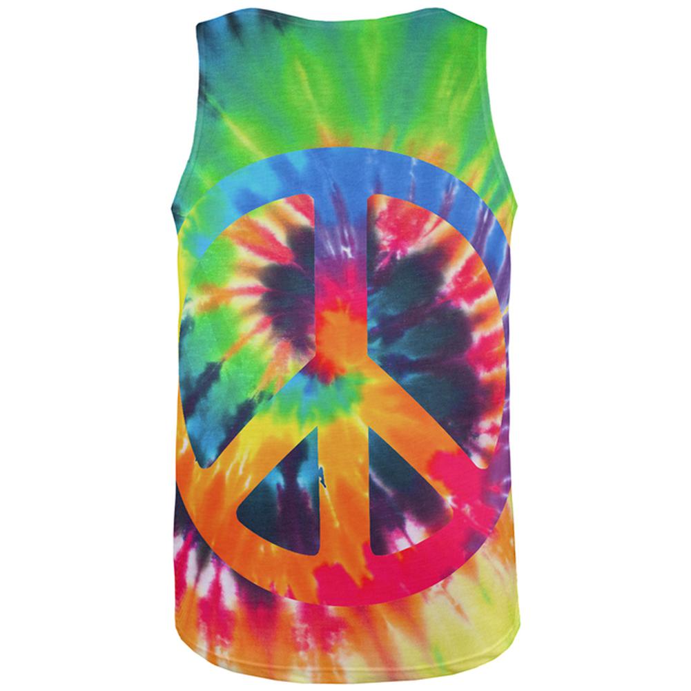 Peace Sign Tie Dye All Over Mens Tank Top Men's Tank Tops Old Glory