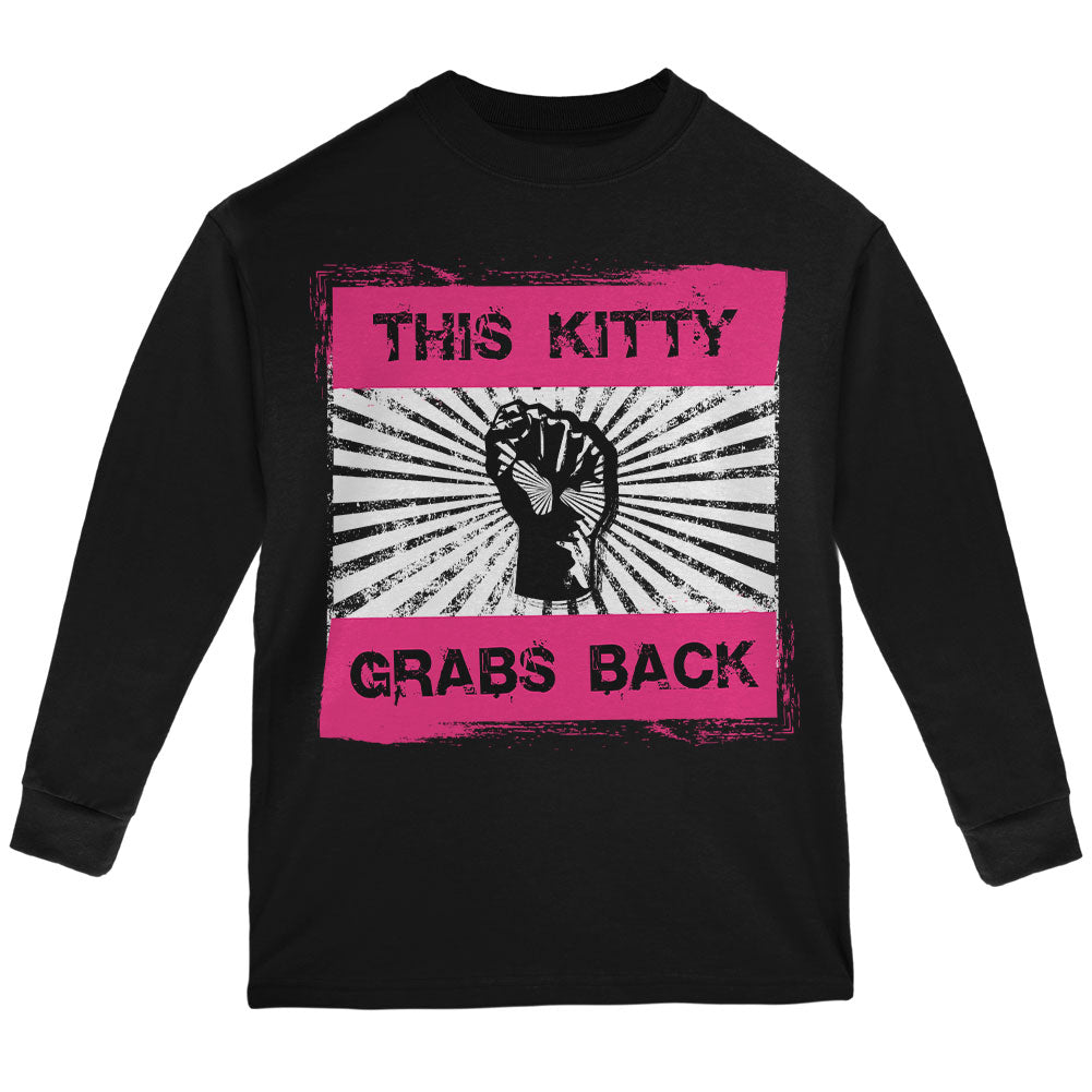Feminist Activist This Kitty Grabs Back Youth Long Sleeve T Shirt Youth Long Sleeves Old Glory YLG Black