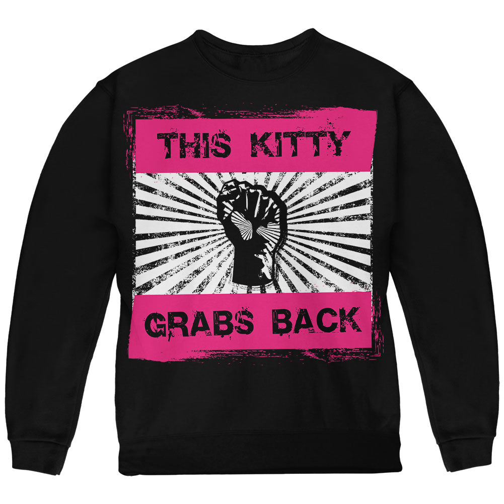 Feminist Activist This Kitty Grabs Back Youth Sweatshirt Youth Sweatshirts Old Glory YLG Black